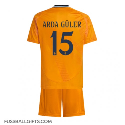 Real Madrid Arda Guler #15 Fußballbekleidung Auswärtstrikot Kinder 2024-25 Kurzarm (+ kurze hosen)